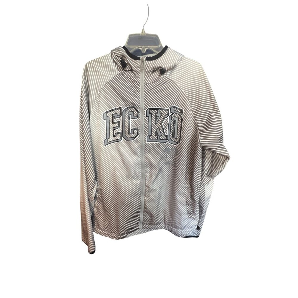 Ecko Unltd. Mens Striped Full-Zip Hoodie‎ Jacket Large Polyester/Spandex